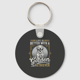 Llavero La vida del Golden Retriever es mejor Perro