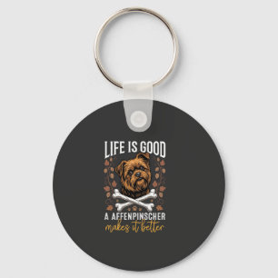 Llavero La vida es buena Affenpinscher perro huesos cruzad