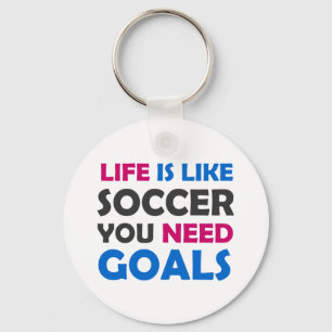 Llavero La vida es como el fútbol necesitas goles