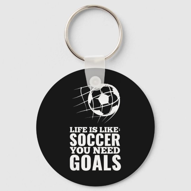 Llavero La vida es como el fútbol, necesitas objetivos Reg (Anverso)