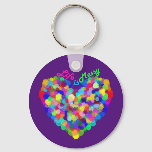 Llavero La vida es desordenada (Paint Gun Heart) (Anverso)