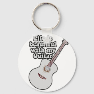 Llavero La vida es hermosa con mi guitarra.