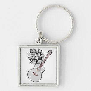 Llavero La vida es hermosa con mi guitarra.