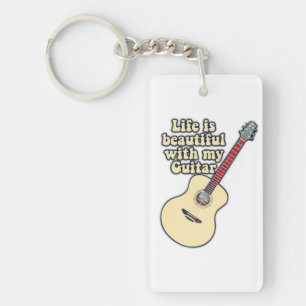 Llavero La vida es hermosa con mi guitarra. palabras posit