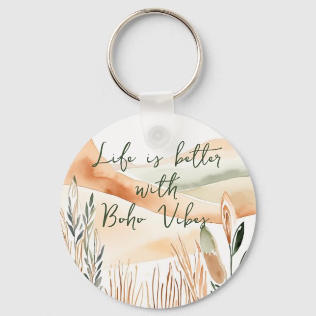 Llavero La vida es mejor con Boho Vibes - Boho Personaliza (Anverso)