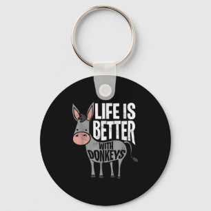 Llavero La vida es mejor con burros - burro gracioso