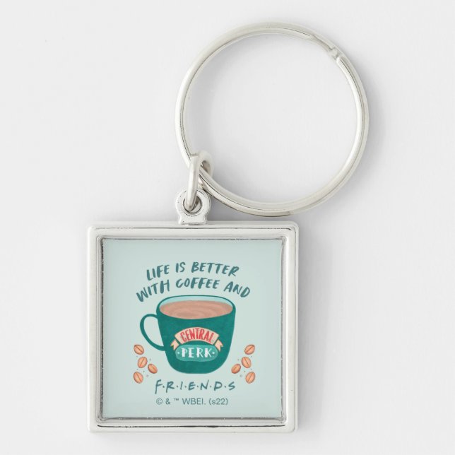 Llavero La vida es mejor con café y AMIGOS™ (Frente)