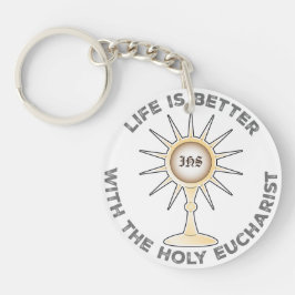 Llavero La vida es mejor con la Eucaristía Santa