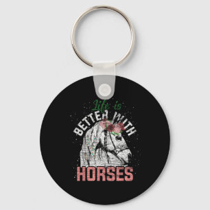 Llavero La Vida Es Mejor Con Los Caballos De Caballo Monta