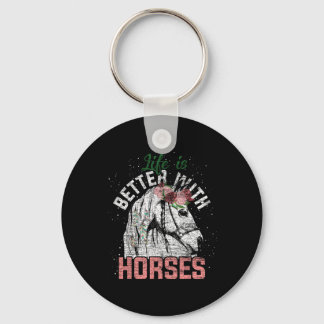 Llavero La Vida Es Mejor Con Los Caballos De Caballo Monta