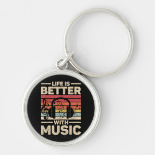 Llavero La vida es mejor con ropa de amante de la música m