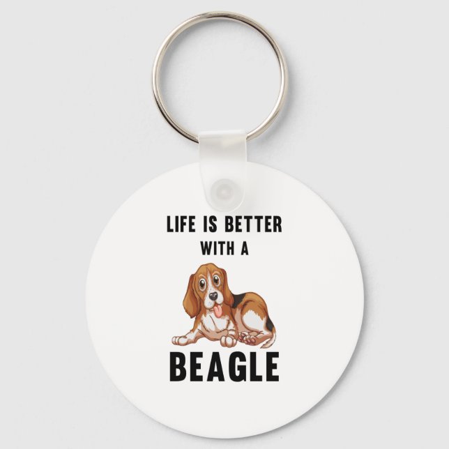 Llavero La vida es mejor con un Beagle (Anverso)