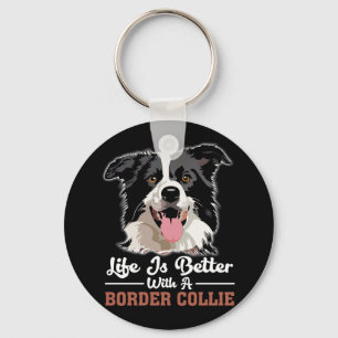 Llavero La Vida Es Mejor Con Un Collie Fronterizo