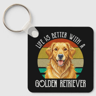 Llavero La Vida Es Mejor Con Un Golden Retriever