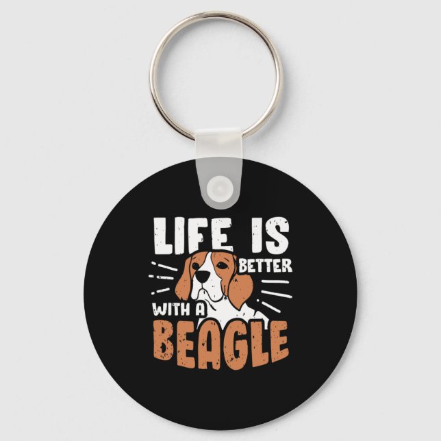 Llavero La Vida Es Mejor Con Un Perro Beagle (Anverso)