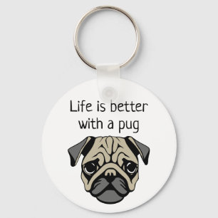 Llavero La vida es mejor con un pug