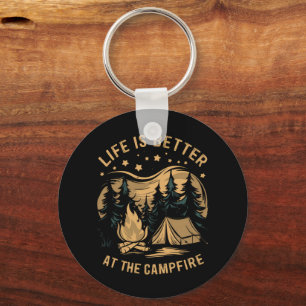 Llavero La vida es mejor en el campamento de campamento de