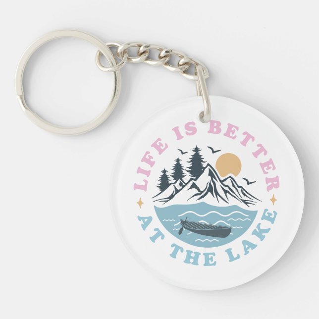 Llavero La vida es mejor en el lago (Frente)