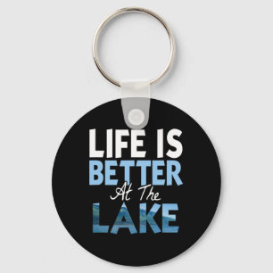 Llavero La vida es mejor en el lago Pesca en bote