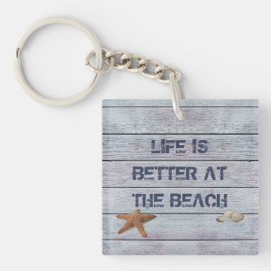 Llavero La vida es mejor en el personalizable Beach Keycha