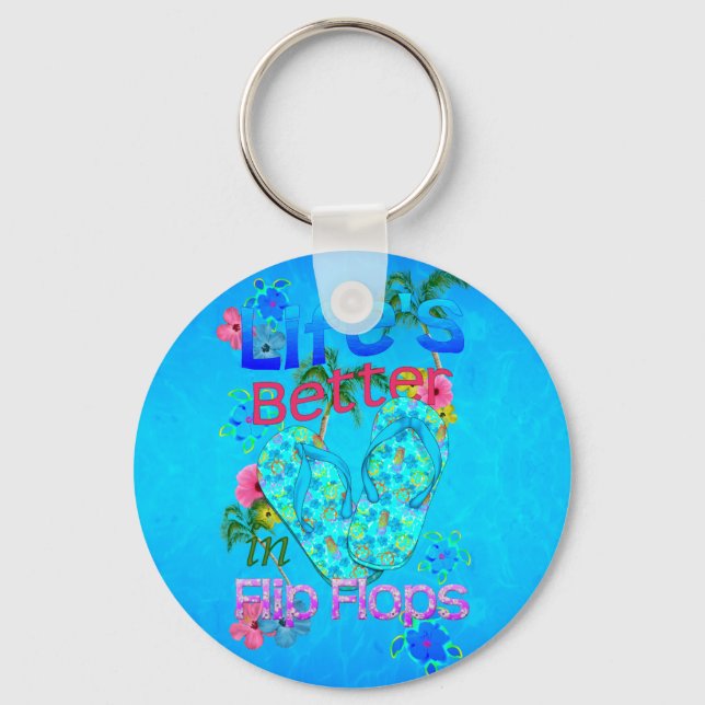 Llavero La Vida Es Mejor En Flip Flops (Anverso)