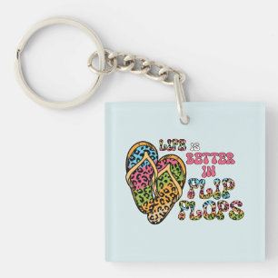 Llavero La vida es mejor en Flip Flops- Summer Vibes