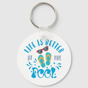 Llavero La Vida Es Mejor En La Piscina Buen Diseño De Vera