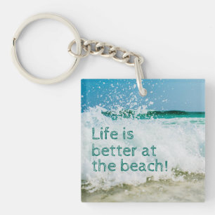 Llavero La vida es mejor en la playa Ola rompiendo