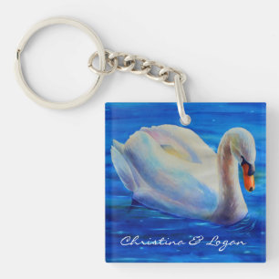 Llavero La vida es sobre el viaje - Monograma - cisne
