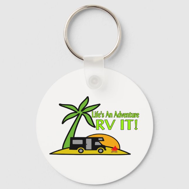 Llavero La vida es una aventura, así que RV It (Anverso)