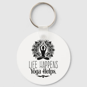 Llavero La Vida Sucede Yoga Ayuda Cute Motivación Regalos