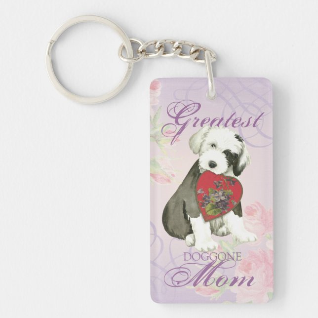 Llavero La vieja madre del perro pastor inglesa (Frente)