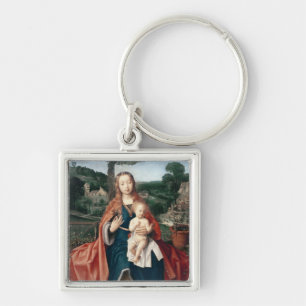 Llavero La Virgen y el niño en un paisaje