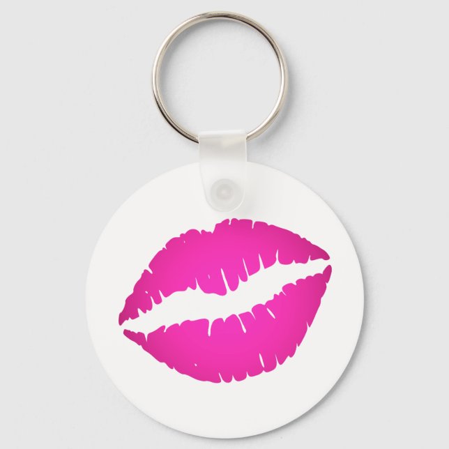Llavero Labial de Efecto Ombre Rosa Fucsia Beso (Anverso)