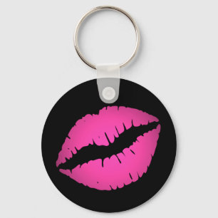 Llavero Labial Ombre Rosa Brillante y Negro Pout Kiss