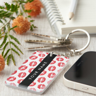 Llavero Labios rojos, besos, pintalabios, tu nombre, perso