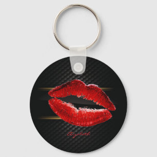 Llavero Labios Rojos Brillantes de Estilo Moderno, Persona