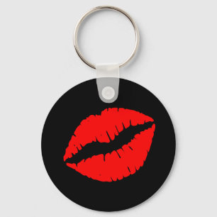 Llavero Labios rojos negros y femeninos