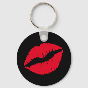 Llavero Labios rojos negros y femeninos
