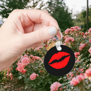 Llavero Labios rojos negros y femeninos