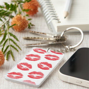 Llavero Labios Rojos, Patrón De Labios, Labial Rojo, Beso