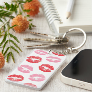 Llavero Labios Rojos y Rosados, Patrón De Labios, Lápiz La