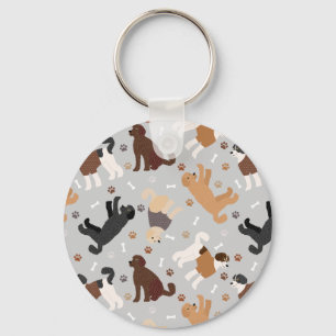 Llavero Labradoodle / Goldendoodle Bones y Paws Keychain
