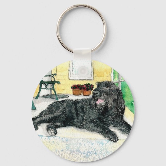 Llavero Labradoodle negro (Anverso)