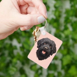 Llavero Labradoodle Perro Negro