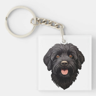 Llavero Labradoodle Perro Negro