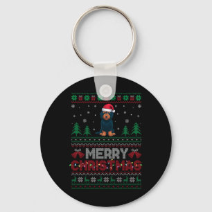 Llavero Labradoodle Perros Amantes de Santa Hat Árbol de N