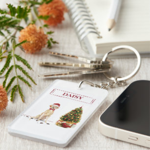 Llavero Labrador amarillo recuperó a divertidos Navidades 