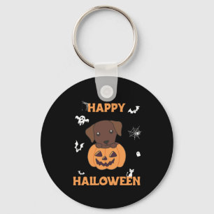 Llavero Labrador en perros de calabaza cute feliz Hallowee