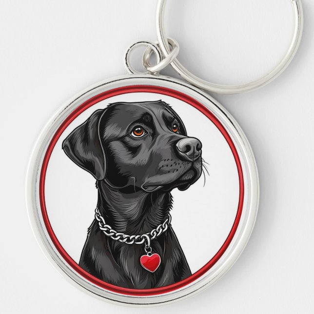Llavero Labrador negro (Frente)